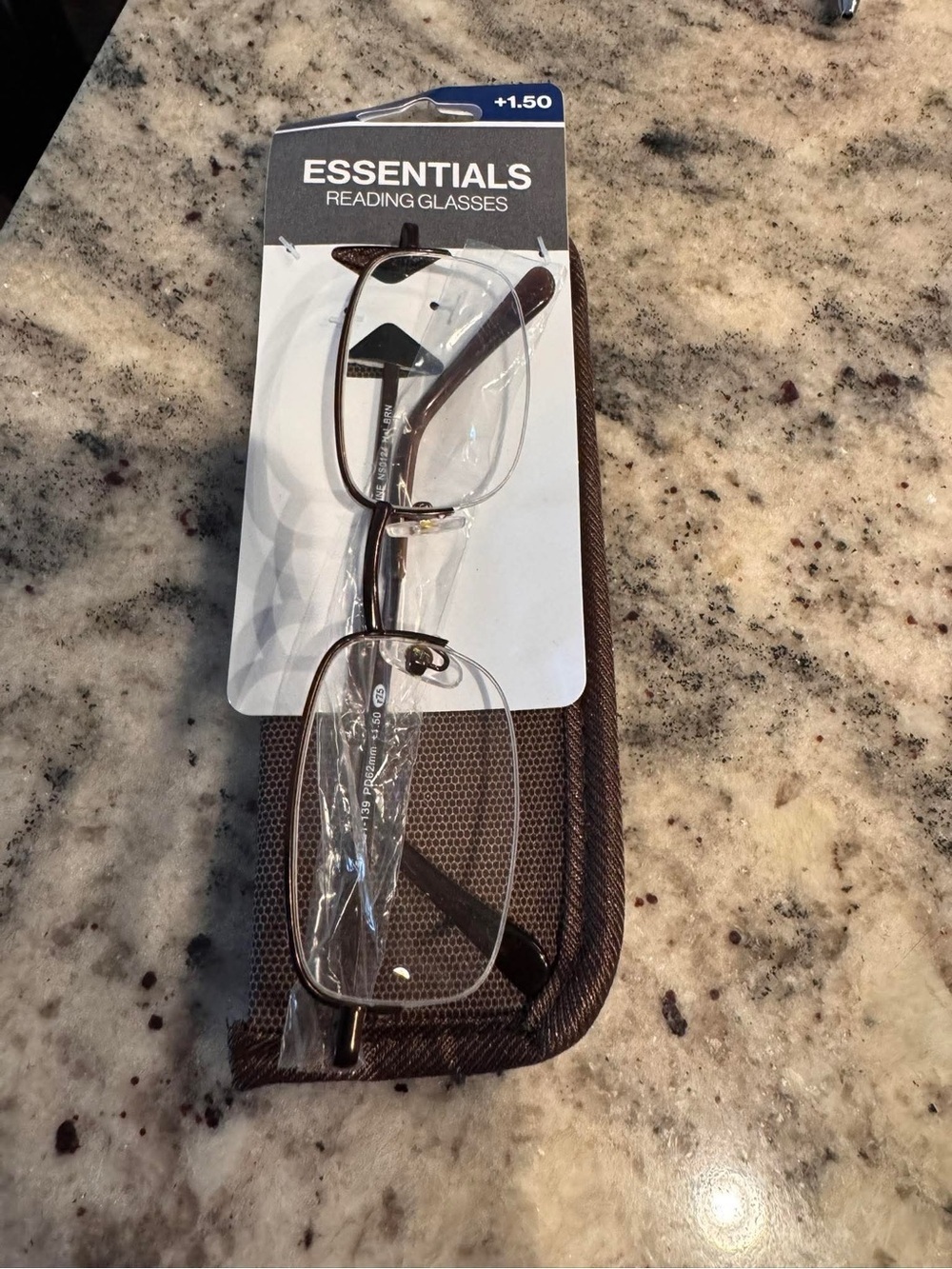 Essentials Brown Rimless Reading Glasses +1.50 - Picture 2 of 5